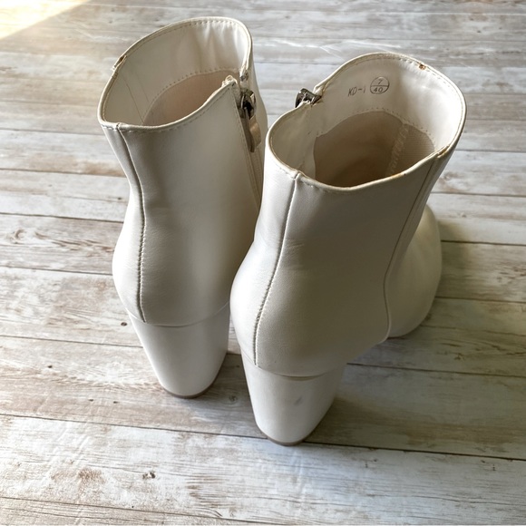 💜4/$40 White Block Mid High Heel Ankle Booties - Picture 14 of 16